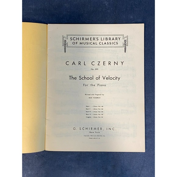 Czerny Op. 299 The School Of Velocity For The Piano Schirmer's Library Music - Picture 3 of 4